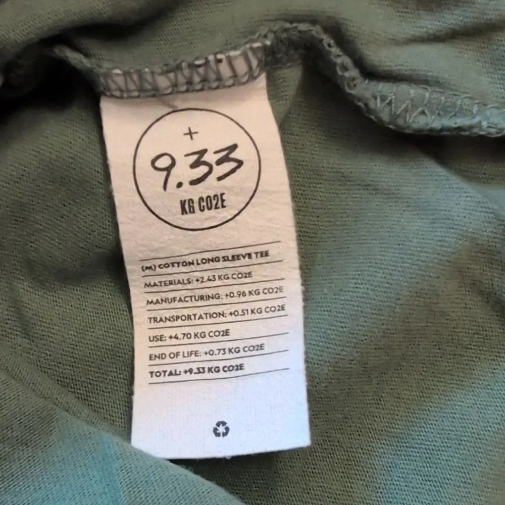 NWT Allbirds Cotton Long Sleeve Tee Hazy Cargo Green Size M